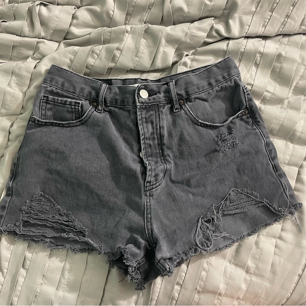 PacSun vintage high rise Gray Distressed Jean Shorts
